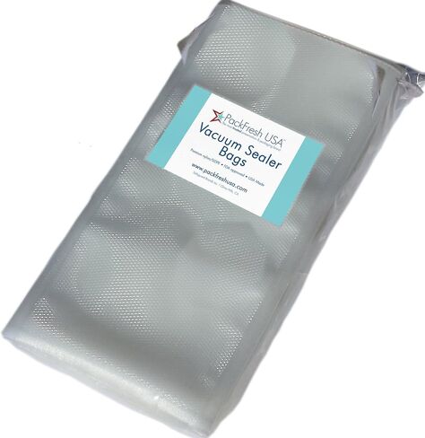 PackFreshUSA: Pint Vacuum Sealer Bags (6" x 12") - Pre-Cut - Heat Sealable - Heavy Duty - Commercial Grade - Meal Prep - Sous Vide - Made in USA - 100 Pack in Saudi Arabia