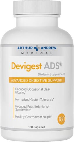 Arthur Andrew Medical - Devigest ADS, Advanced Digestive Support, Relief for Lactose Intolerance and Casein Sensitivities, Vegan, Non-GMO, 180 Capsules in Saudi Arabia