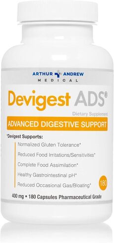 Arthur Andrew Medical - Devigest ADS, Advanced Digestive Support, Relief for Lactose Intolerance and Casein Sensitivities, Vegan, Non-GMO, 180 Capsules in Saudi Arabia