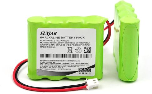 بطارية قلوية Coonyard (عبوة من قطعتين) 6 فولت 2700 مللي أمبير في الساعة بديلة غير قابلة لإعادة الشحن لموزع مطهر اليد PureLI ES8، L91VP-F4C، بطارية GPRHORW01018 in Kuwait