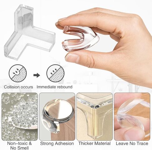 24 قطعة من واقيات زوايا سلامة الأطفال للأطفال، واقيات حواف حماية الأطفال، واقيات زوايا سلامة الأطفال، واقيات زوايا الطاولة للأثاث ضد الزوايا الحادة (على شكل 8L + على شكل 8 كرات + على شكل 8 T) in Kuwait