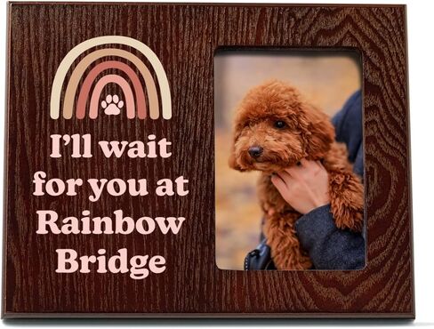 بيلا روزا هوم هدايا تذكارية للكلاب على شكل جسر قوس قزح لفقدان الكلب التعاطف - إطار صورة تذكاري للكلب هدايا الفجيعة in Kuwait