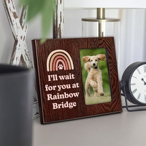 بيلا روزا هوم هدايا تذكارية للكلاب على شكل جسر قوس قزح لفقدان الكلب التعاطف - إطار صورة تذكاري للكلب هدايا الفجيعة in Kuwait