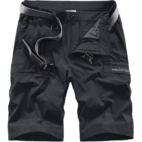 Kolongvangie Men's Outdoor Comfy Lightweight Quick Dry Stretchy Cargo Shorts with Multi Pockets (No Belt)
