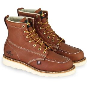 Thorogood American Heritage 6" Moc Toe Work Boots for Men - Soft Toe, Premium Full-Grain Leather with Slip-Resistant Wedge Outsole and Comfort Insole; EH Rated in Saudi Arabia
