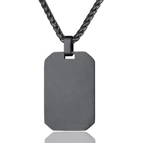 ChainsProMax Men Engraving Necklace, Photo/Text Custom Available, Personalized Gifts, Stainless Steel/Gold Plated/Black (Send Gift Box) in Saudi Arabia