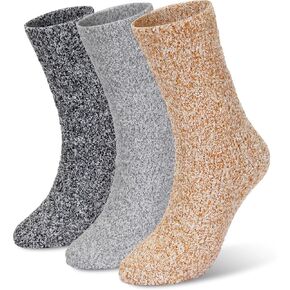 MONFOOT Women's and Men's 2-3 Pack Super Soft Warm Fuzzy Cozy Slipper Crew Socks in Kuwait