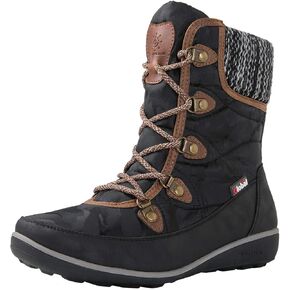 GLOBALWIN Women's Snow Boots Waterproof Mid-Calf Winter Boots for Women with Quilted Knit Panels, Warm Fleece Lining, and Non-Slip Insulated Outdoor Sole in Kuwait