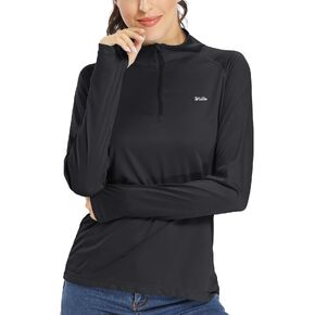 Willit Women's UPF 50+ Sun Protection Shirt SPF Long Sleeve Lightweight Half-Zip Golf Outdoor Shirt Quick Dry Rash Guard