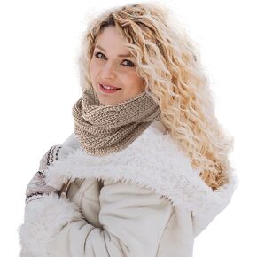 TINKUY PERU Chunky Knitted Scarf, Warm Authentic Peruvian Alpaca Wool Infinity Snood Scarf for Winter, Unisex, One Size