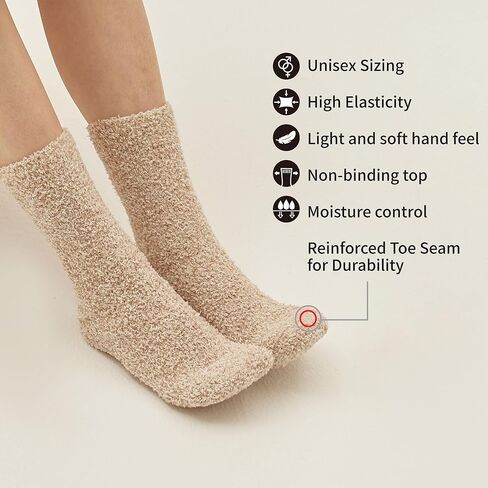 MONFOOT Women's and Men's 2-3 Pack Super Soft Warm Fuzzy Cozy Slipper Crew Socks in Kuwait