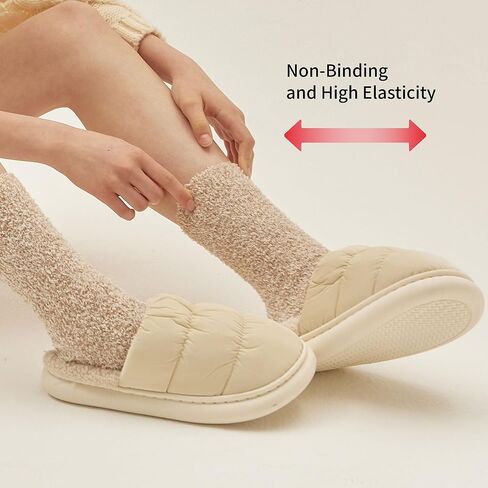 MONFOOT Women's and Men's 2-3 Pack Super Soft Warm Fuzzy Cozy Slipper Crew Socks in Kuwait