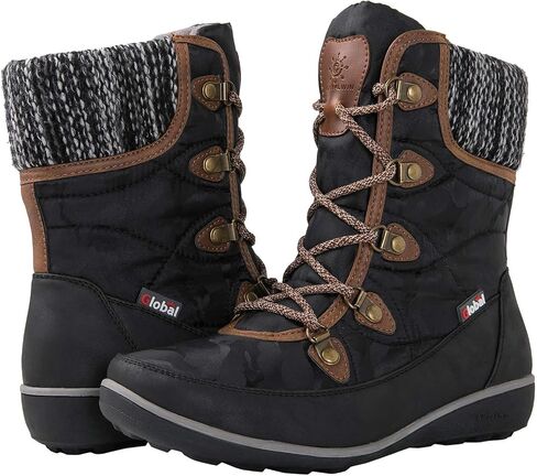 GLOBALWIN Women's Snow Boots Waterproof Mid-Calf Winter Boots for Women with Quilted Knit Panels, Warm Fleece Lining, and Non-Slip Insulated Outdoor Sole in Saudi Arabia