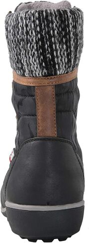GLOBALWIN Women's Snow Boots Waterproof Mid-Calf Winter Boots for Women with Quilted Knit Panels, Warm Fleece Lining, and Non-Slip Insulated Outdoor Sole in Saudi Arabia