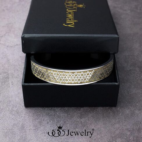 555Jewelry Exclusive Stainless Steel Star of David Open Cuff Bangle Bracelet for Men in Kuwait