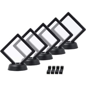 مجموعة من 5 قطع من LZYMSZ إطار شفاف ثلاثي الأبعاد حامل حامل حامل للتعليق للعملات المعدنية التحدي، ميداليات AA، عتيق، مجوهرات، هدية (3.5 × 3.5 × 0.8 بوصة) in Kuwait