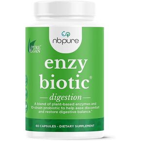 إنزيمات هضمية إنزيبيوتيك من nbpure مع مزيج مكملات البروبيوتيك والبريبايوتكس، 60 قطعة in Kuwait