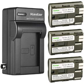 Kastar 4 Pack BP-511 BP-511A Battery and AC Wall Charger Compatible with Canon ZR60 ZR65MC ZR70MC ZR80 ZR85 ZR85MC ZR90 ZR90MC PV130 EOS Rebel DS6041 Cameras, Canon Battery Grip BG-E2N in Kuwait