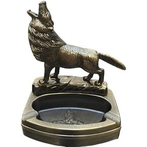 Linkbest Ashtray Cigarette Ash Tray Home Indoor Cool Decorative Ashtrays Sets For Weed With Wolf Shape Butane Lighter (No Gas) in Kuwait
