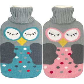 زجاجة ماء ساخن مطاطية من كاتيسيمو، قطعتان من كيس الماء الساخن بسعة 2 لتر مع أغطية محبوكة ناعمة قابلة للإزالة، زجاجة مياه ساخنة أو باردة من المطاط الكلاسيكي الفاخر لتشنجات الدورة الشهرية وتخفيف آلام الرقبة والكتف in Kuwait