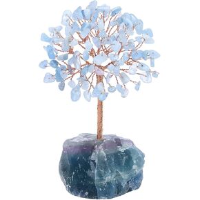 PESOENTH Rose Quartz Crystal Tree Feng Shui Money Tree Healing Stones Gem Natural Gemstones Bonsai Chakra Tree of Life Ornaments Home Office Table Decoration Spiritual Good Luck Gift in Kuwait