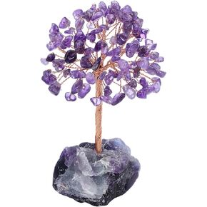PESOENTH Rose Quartz Crystal Tree Feng Shui Money Tree Healing Stones Gem Natural Gemstones Bonsai Chakra Tree of Life Ornaments Home Office Table Decoration Spiritual Good Luck Gift in Saudi Arabia
