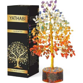 YATHABI Black Tourmaline Crystal - Crystal Tree - Crystals and Stones - Tree of Life - Spiritual Things - Black Crystal Bonsai Tree - Gemstone Tree - Feng Shui Decor - Housewarming Gift for Women in Kuwait