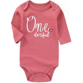 AIZFFZY Onederful 1st birthday girl outfit Baby Clothes Funny Baby Bodysuits First Birthday Gifts For boys in Saudi Arabia