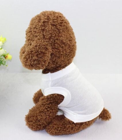 Dog Shirts Pet Shirts Dog T-Shirt Puppy Dog T Shirt Dog Vest Puppy Vest Pet Clothing Puppies Clothes for Small Dogs Doggie Tee Summer Apparel Female Dog Shirt Beach Wear (XS,White) in Kuwait