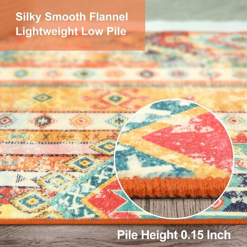 سجادة عداء Wonnitar Boho قابلة للغسل مقاس 2 × 6، سجادة مطبخ ملونة رفيعة للغاية غير قابلة للانزلاق، عداء سجاد غسيل قبلي جنوبي غربي، سجادة مطبوعة متعثرة لغرفة نوم مدخل الحمام in Kuwait