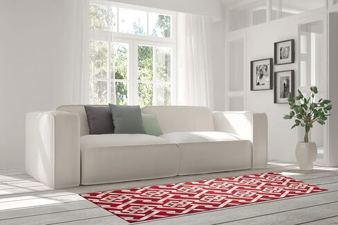 ShadesU Smart Custom Size Modern Geometric Design Non-Slip Hallway Runner Rug Carpet Low-Pile 0,3" Non Slip Backed (Grey Color, 31inch Wide x 16ft Length) in Kuwait