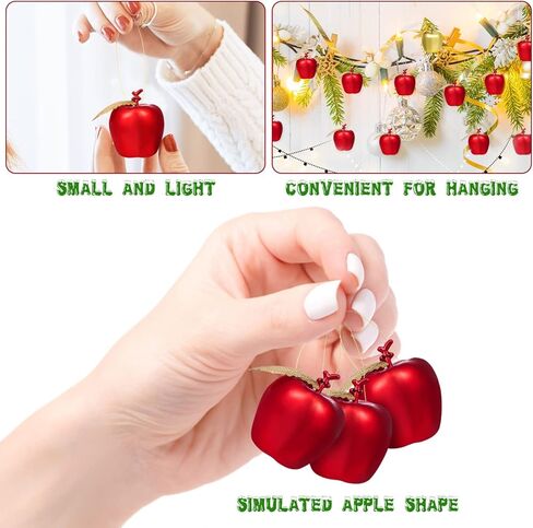 BESPORTBLE عيد الميلاد الحلي التفاح الأحمر المعلقات عيد الميلاد الحلي البسيطة شنقا التفاح التفاح الاصطناعي التفاح البلاستيك محاكاة التفاح لقضاء عطلة شجرة عيد الميلاد in Kuwait