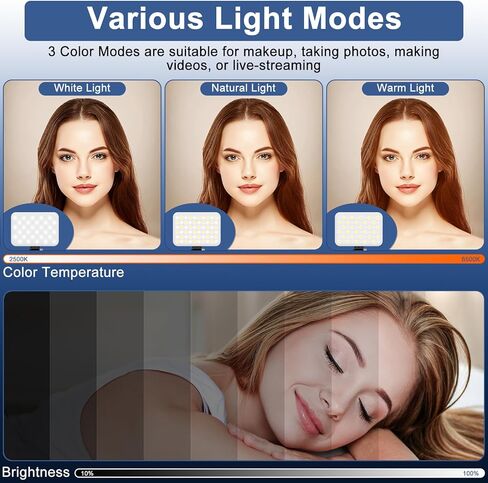 مصباح LED متدفق من ALTSON مع حامل للكمبيوتر المحمول، حامل شاشة 2 في 1 وحامل طاولة، قابل لإعادة الشحن 2200 مللي أمبير، 2500K-6500K، 3 أوضاع إضاءة للبث ومؤتمرات الفيديو واجتماعات التكبير - الكمبيوتر الشخصي/Mac in Kuwait