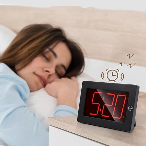 ساعة حائط رقمية LED من Timegyro تعمل بالبطارية - ساعة رقمية كبيرة الحجم، سطوع قابل للتعديل، مثبتة على الحائط أو الطاولة in Kuwait