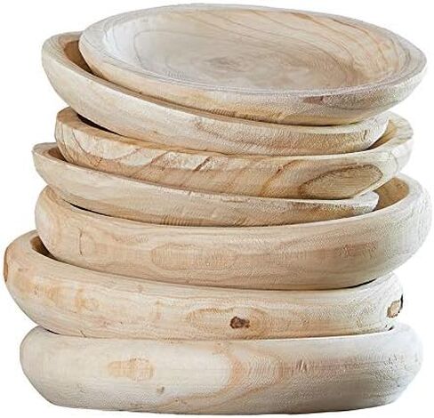 Santa Barbara Design Studio Paulownia Wood Bowl Natural LG in Saudi Arabia