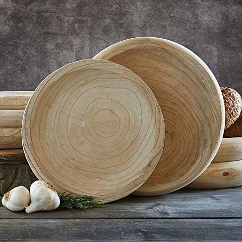 Santa Barbara Design Studio Paulownia Wood Bowl Natural LG in Saudi Arabia