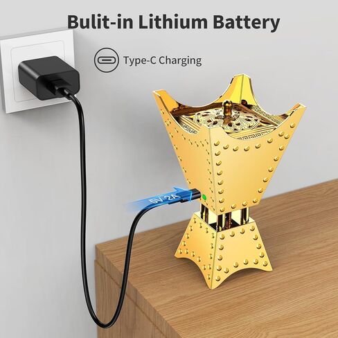 Electronic Incense Burner, Rechargeable USB Arabian Incense Burner Electric Aromatherapy Machine Muslim Incense Holder for Car and Home in Kuwait