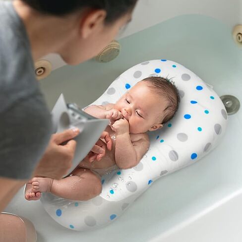 Baby Bath Mat, KAKIBLIN Baby Bath Cushion Soft Anti-Slip Bath Pad 0-6 Month Infant Bath Pillow, Blue in Saudi Arabia