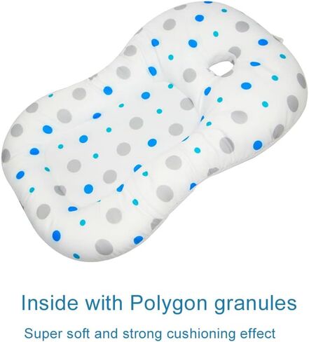 Baby Bath Mat, KAKIBLIN Baby Bath Cushion Soft Anti-Slip Bath Pad 0-6 Month Infant Bath Pillow, Blue in Saudi Arabia