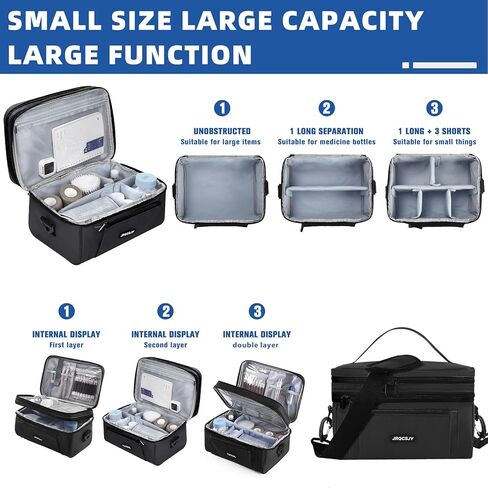 منظم زجاجات حبوب الدواء وحقيبة تخزين مع حقيبة محمولة للاسعافات الاولية لتنظيم الادوية المنزلية للسفر من جيه ار كيو سي اس جيه واي in Kuwait