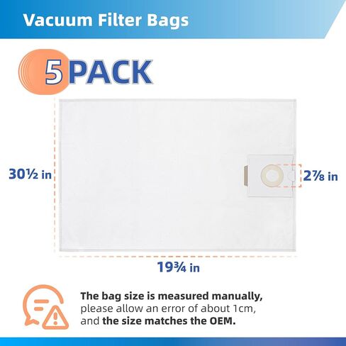 أكياس فلتر 496187 CT 26 متوافقة مع Festool CT CTL CTM 26 E أكياس فلتر ذاتية التنظيف لمستخرج الغبار لأكياس Festool الكهربائية - 5 عبوات in Kuwait