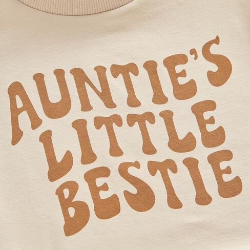 MOLZULAMS الوليد طفلة صبي ملابس قصيرة الأكمام العمة ليتل Bestie رومبير Crewneck نيسيي لطيف ملابس صيفية in Kuwait