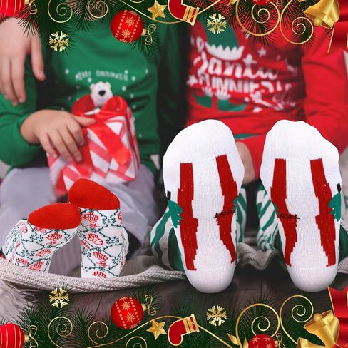 Suhine 40 Pair Christmas Gift Socks for Kids Holiday Xmas Novelty Cute Fun Dress Socks Christmas Socks for Kids Bulk Boys Girls Winter, 6-10 Years in Saudi Arabia