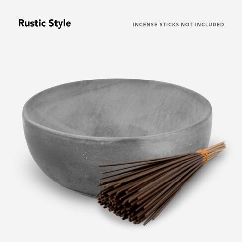 شريحة من جودنس حامل للبخور كبير الاسمنت الرمادي - مبخرة حديثة وبسيطة قياسية الحجم - بخور غير متضمنة - فقط لعيدان البخور الصغيرة بحجم 1 مم in Kuwait