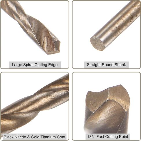 uxcell 12pcs Jobber Drill Bits 1mm (0.039") Black Nitride & Gold Titanium Coated M2 High Speed Steel (HSS) Twist Drill Bits for Stainless Steel Aluminum Alloy Metal in Saudi Arabia