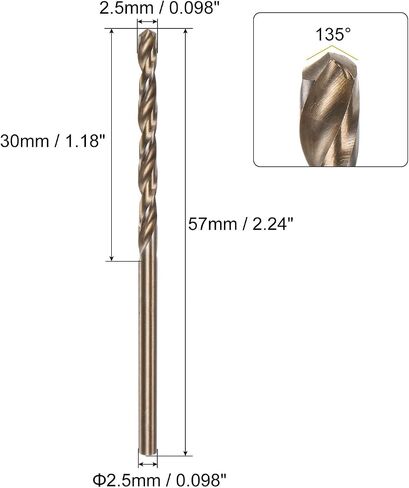 uxcell 12pcs Jobber Drill Bits 1mm (0.039") Black Nitride & Gold Titanium Coated M2 High Speed Steel (HSS) Twist Drill Bits for Stainless Steel Aluminum Alloy Metal in Saudi Arabia