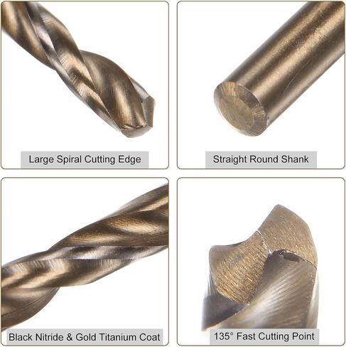 uxcell 12pcs Jobber Drill Bits 1mm (0.039") Black Nitride & Gold Titanium Coated M2 High Speed Steel (HSS) Twist Drill Bits for Stainless Steel Aluminum Alloy Metal in Saudi Arabia