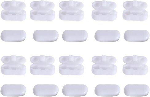 20Pcs White Roller Blinds Pull Cord Connector Curtain Chain Connector Plastic Replacement Vertical Roman Roller Blind Ball Chain Cord Connector Clips for Window Roller Window Shades Window Treatments in Saudi Arabia