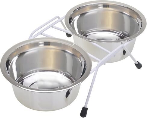 Van Ness Pets Raised Double Dish Dog Feeder with Wire Rack And (2) 16 OZ Food And Water Bowls in Saudi Arabia