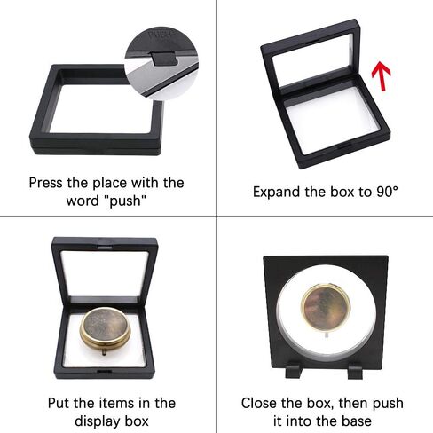 مجموعة من 5 قطع من LZYMSZ إطار شفاف ثلاثي الأبعاد حامل حامل حامل للتعليق للعملات المعدنية التحدي، ميداليات AA، عتيق، مجوهرات، هدية (3.5 × 3.5 × 0.8 بوصة) in Kuwait